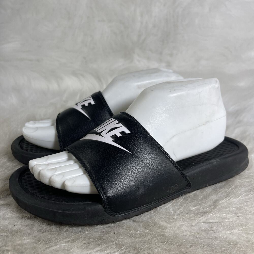 Nike Benassi JDI Slides Men’s 6 Black White Sandals 343880-090
